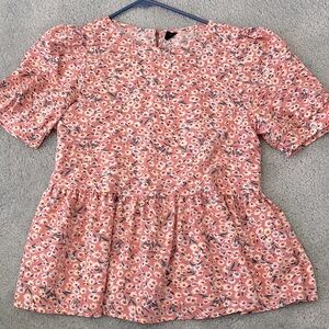 Ditsy Floral Peplum Blouse Top